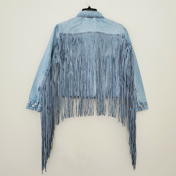 Levi's Ex Boyfriend Fringe  Denim Jacket - Picture 7 of 7